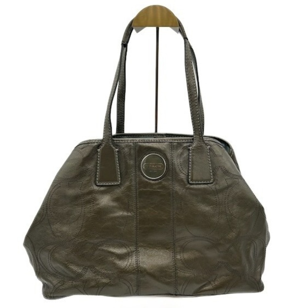 Olive Green Leather Tote Bag